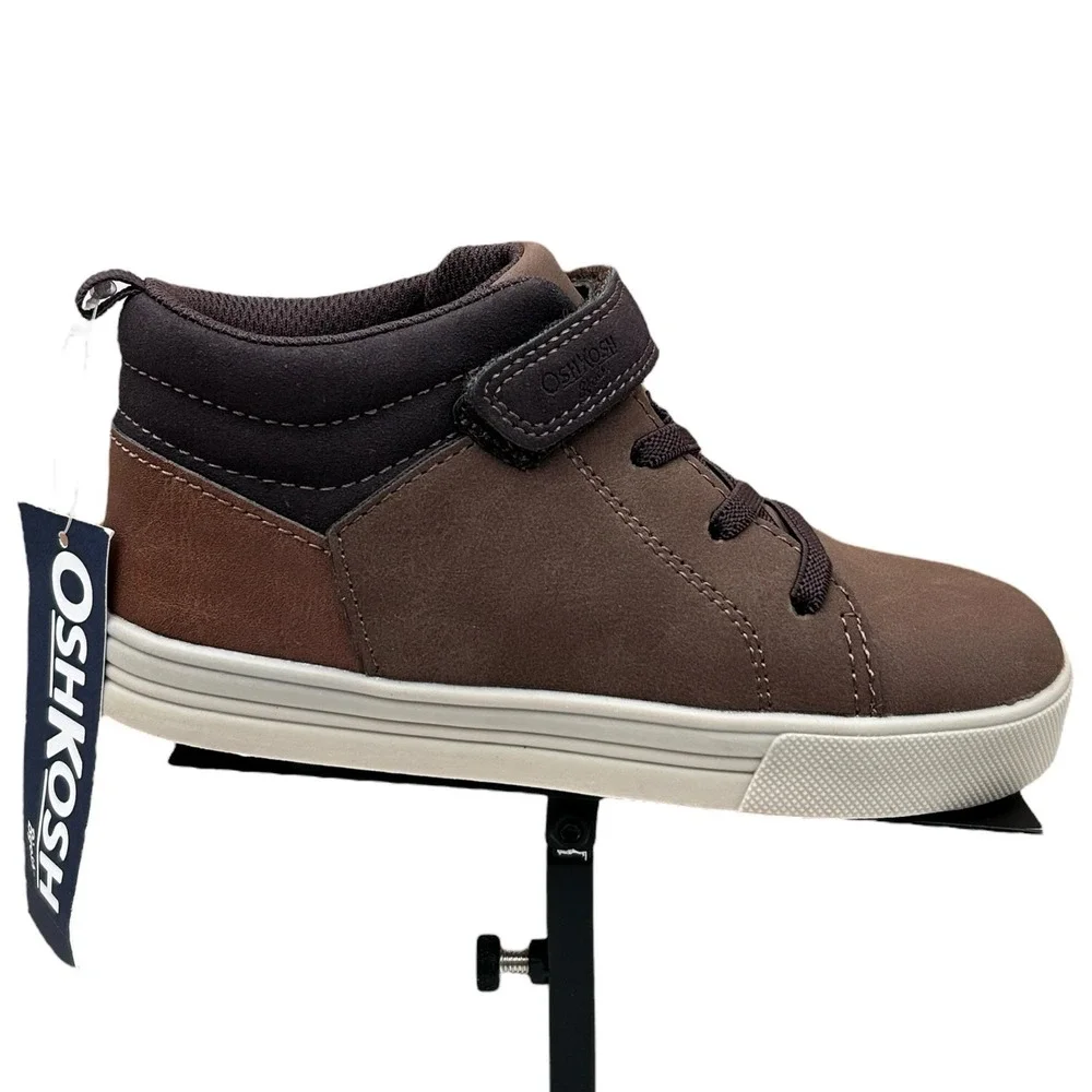 OshKosh B'gosh Little Boys Slip-on Ankle Casual Boots Size 12 Brown Sporty Style